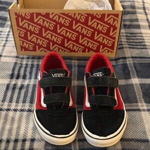 Vans Kids Black and Red Sneakers